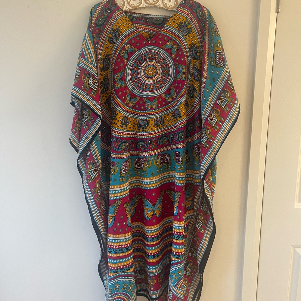 Colorful Bohemian Kaftan Moo Moo Dress